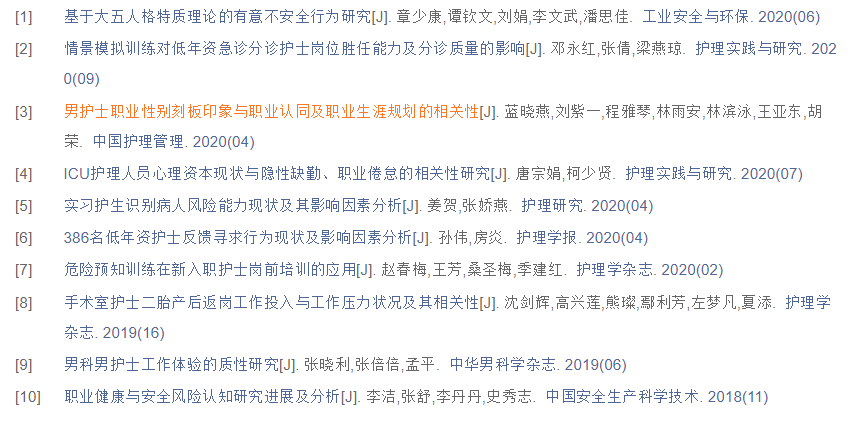 硕士护理论文提纲