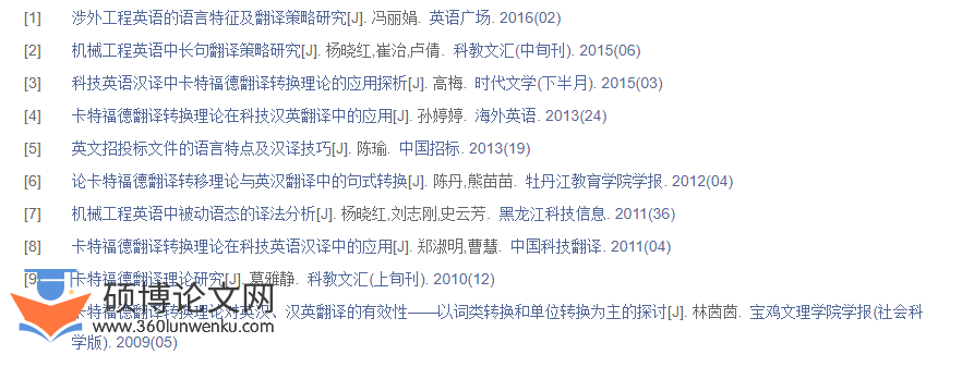 机械工程论文参考文献格式样式