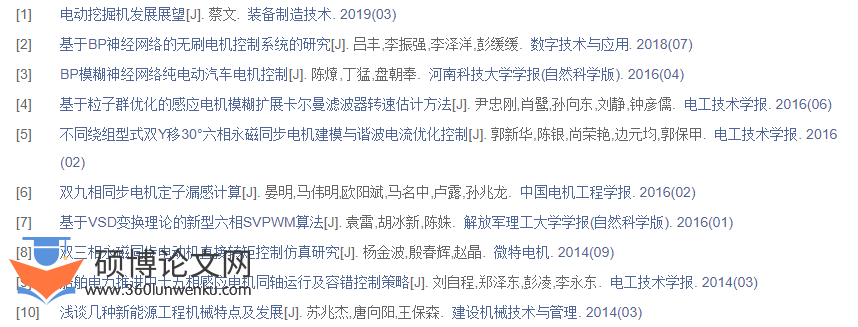 机械工程硕士论文参考文献格式范例