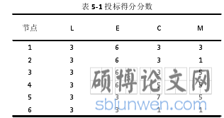 表 5-1 投标得分分数
