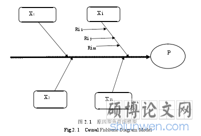图 2.1   原因型鱼骨图模型