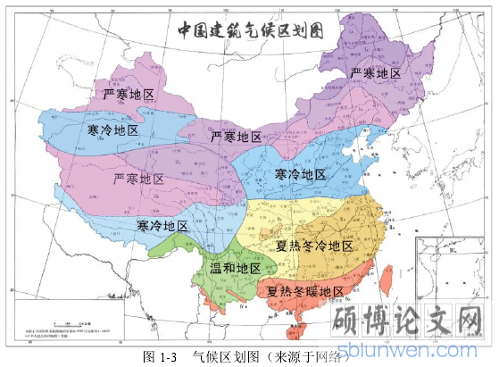 图 1-3 气候区划图（来源于网络）