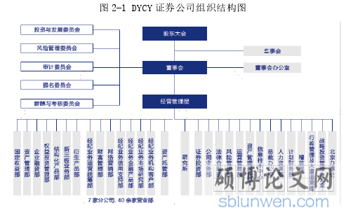 图 2-1 DYCY 证券公司组织结构图