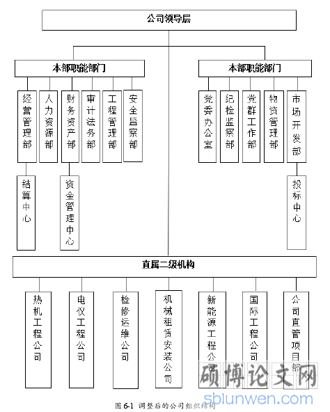 图 6-1 调整后的公司组织结构