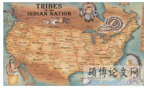 Fig.1 Tribes of the Indian (Native) nation before the European coming
