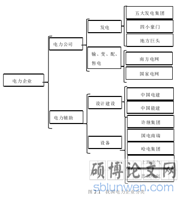 图 2.1 我国电力企业分类