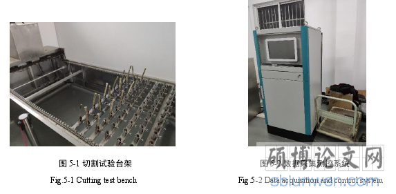 图 5-1 切割试验台架 图 5-2 数据采集测控系统
