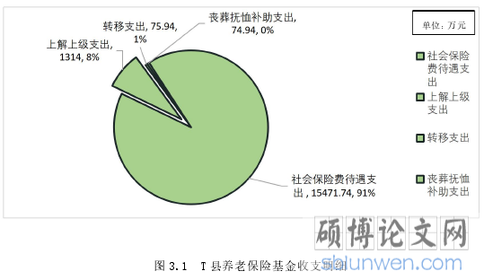 图 3.1 T 县养老保险基金收支明细