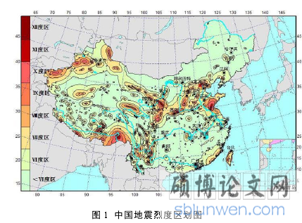 图 1 中国地震烈度区划图