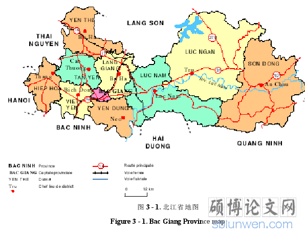 图 3 - 1. 北江省地图