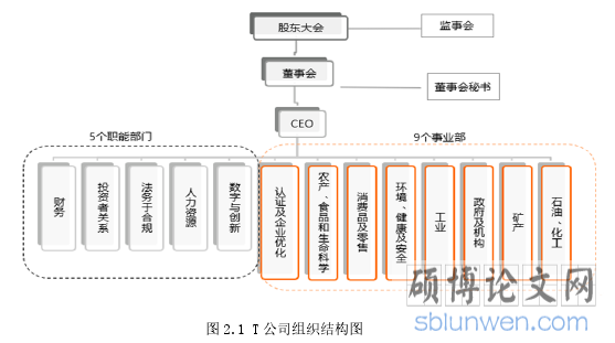 图 2.1 T 公司组织结构图