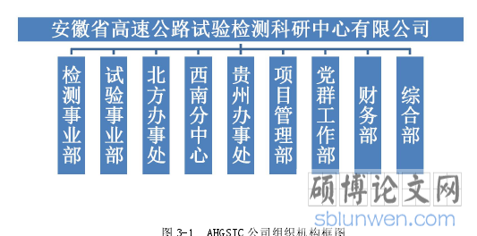 图 3-1 AHGSJC 公司组织机构框图