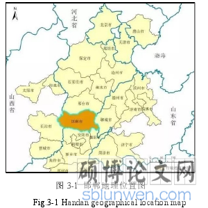 图 3-1 邯郸地理位置图