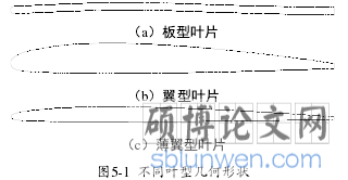 图5-1 不同叶型几何形状