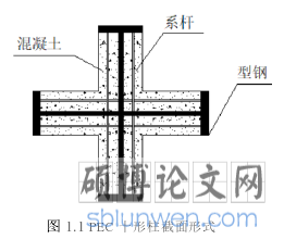 图 1.1 PEC 十形柱截面形式