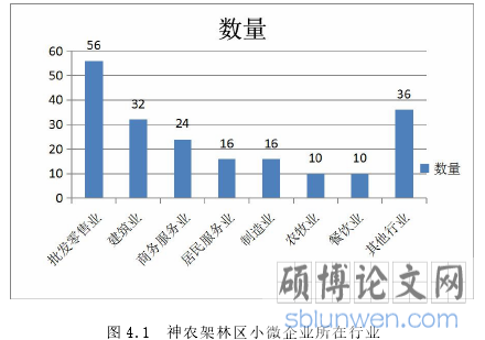 图 4.1 神农架林区小微企业所在行业