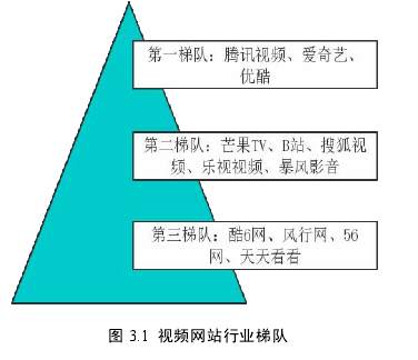 图 3.1 视频网站行业梯队