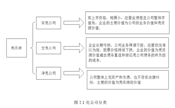 图 2.1 壳公司分类 