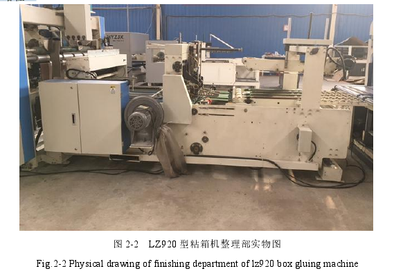 图 2-2 LZ920 型粘箱机整理部实物图