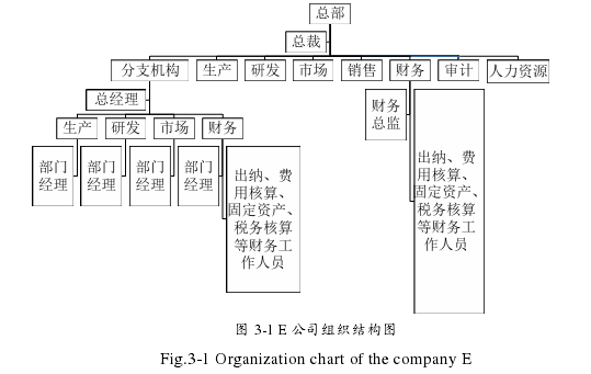 图 3-1 E 公司组织结构图 