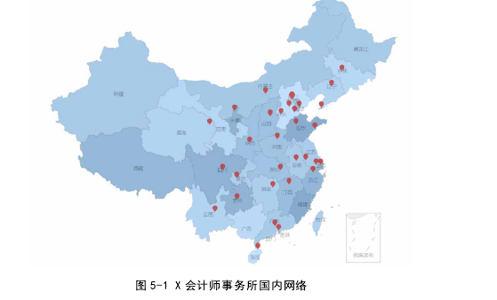 图 5-1 X 会计师事务所国内网络 
