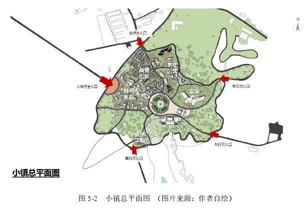 图 5-2   小镇总平面图  （图片来源：作者自绘） 