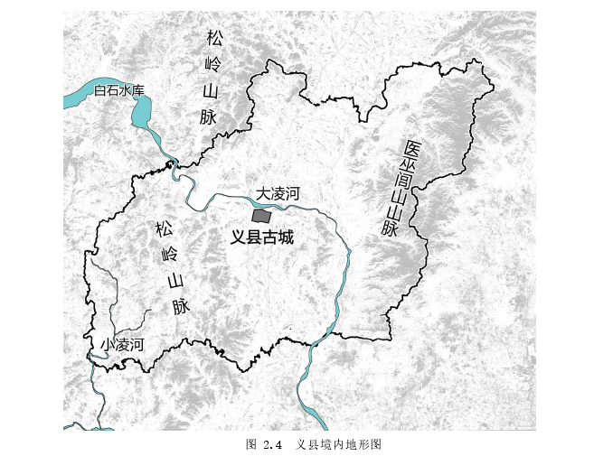图 2.4  义县境内地形图