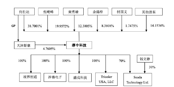 图 3-2 淳中科技公司控股结构图 