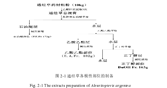 图 2-1 通经草各极性部位的制备