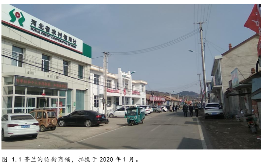 图 1.1 茅兰沟临街商铺，拍摄于 2020 年 1 月。